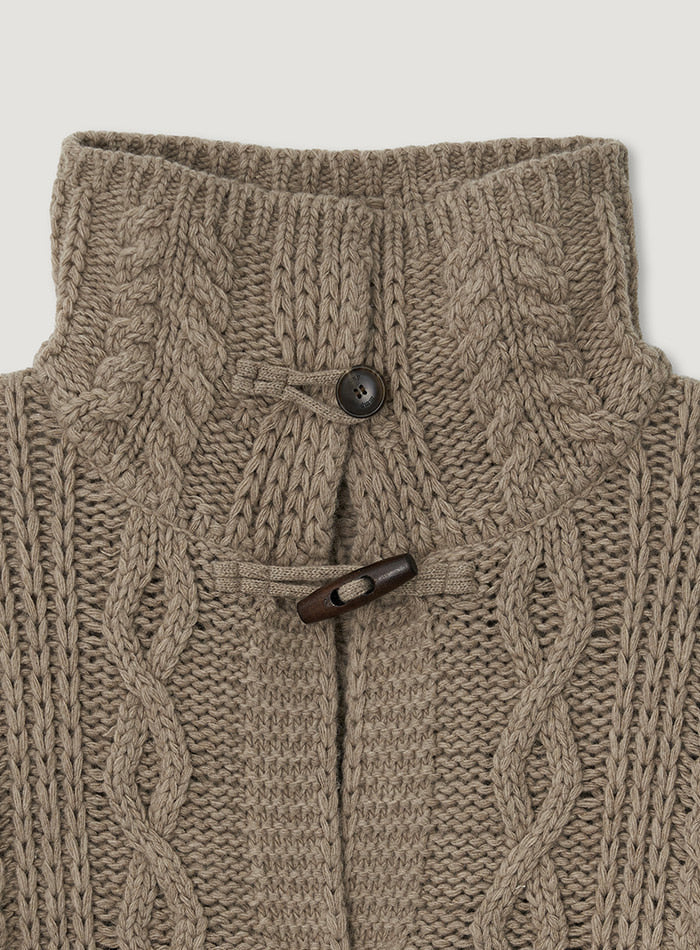 Mango Maniplease Toto Cable Cardigan Brown