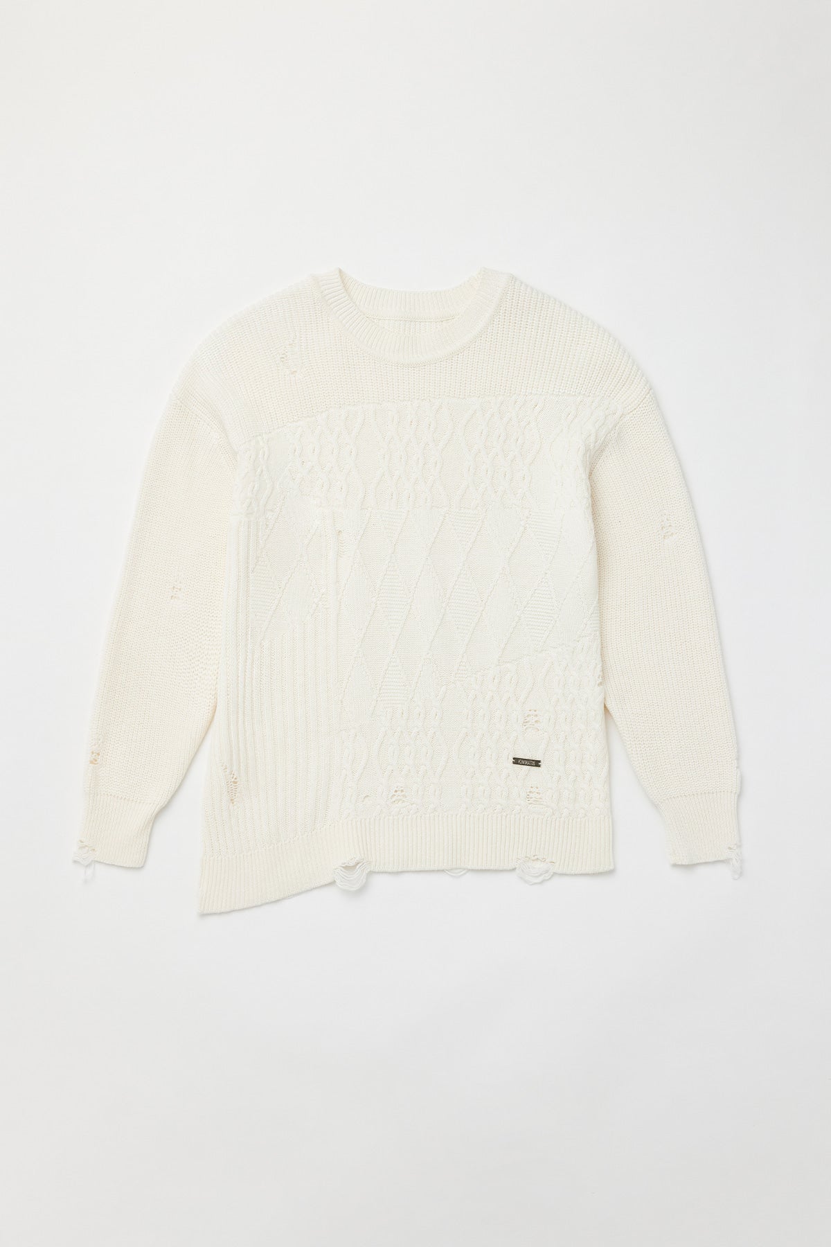 Matinkim Cable Mix Damage Knit Pullover IN Ivory