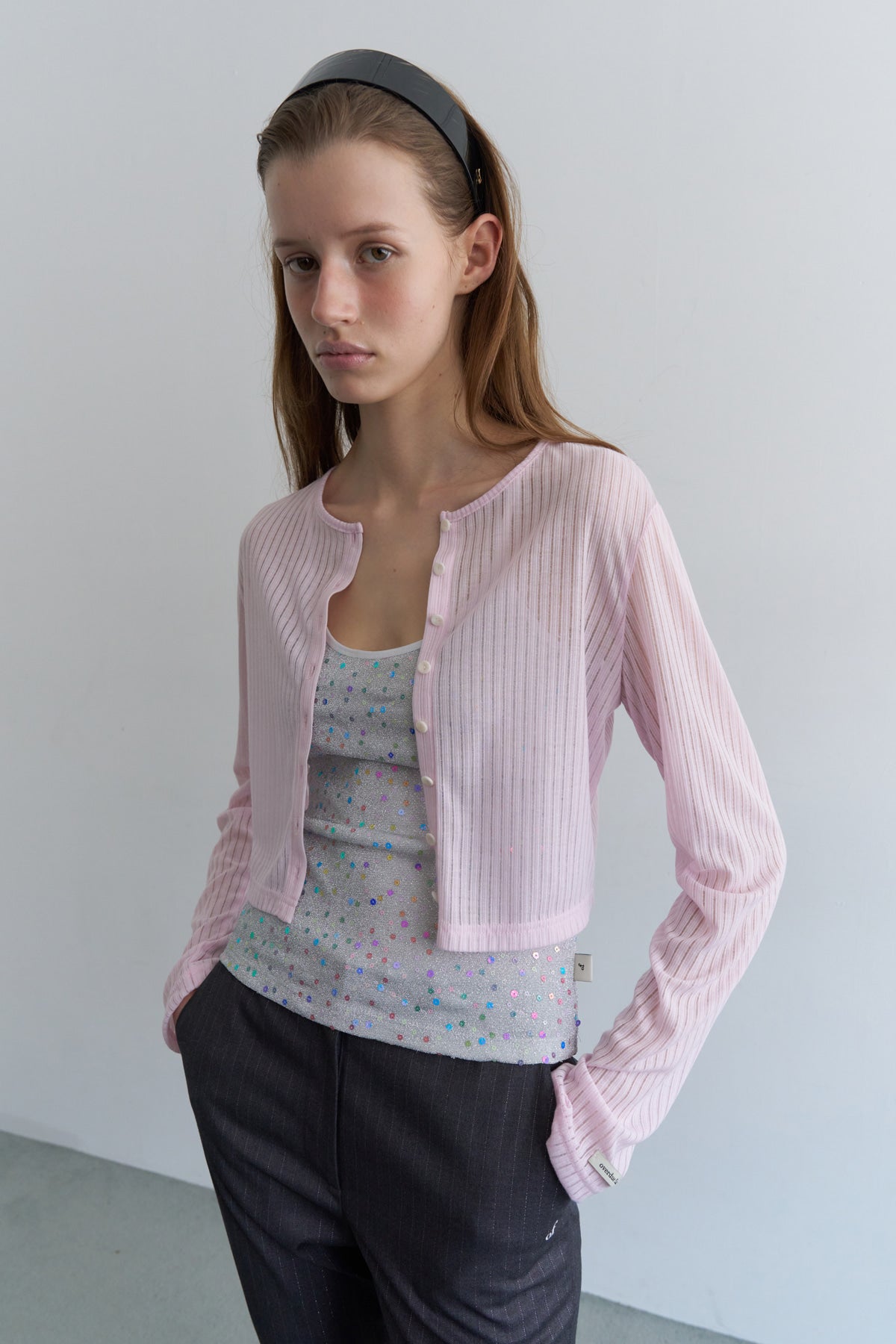 Overdueflair Soft Mini Cardigan Pink