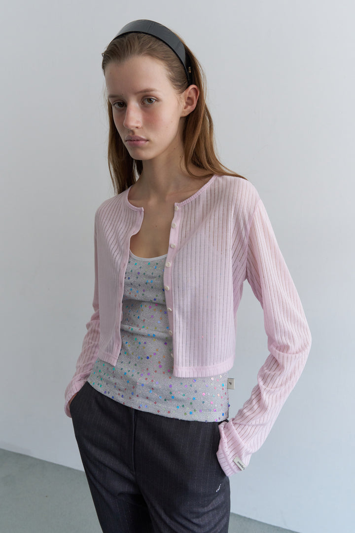 Overdueflair Soft Mini Cardigan Pink