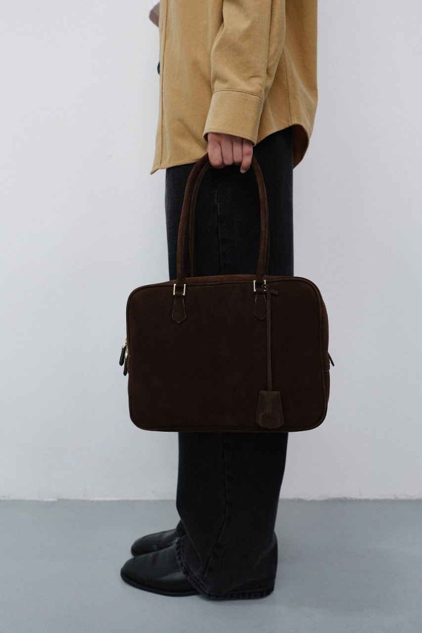 Dunst Classic 28 Suede Bag Deep Brown