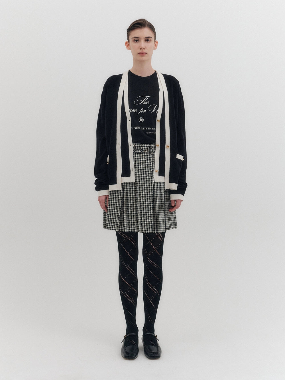 EENK Layered Knitwear Cardigan - Black