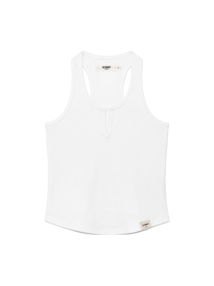 GLOWNY G Racerback Tank (White)