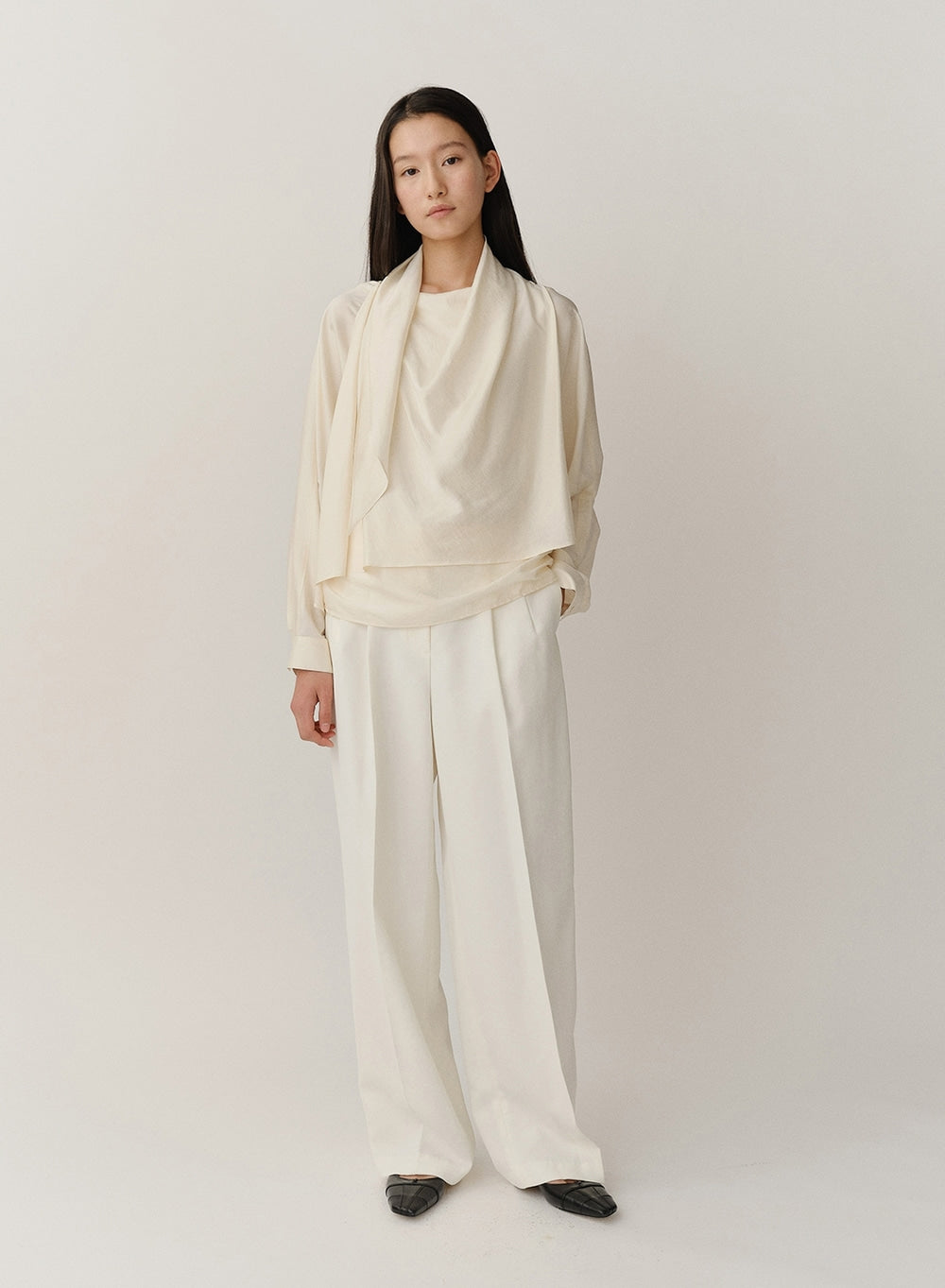 Kindersalmon Mireille Scarf Top Dove