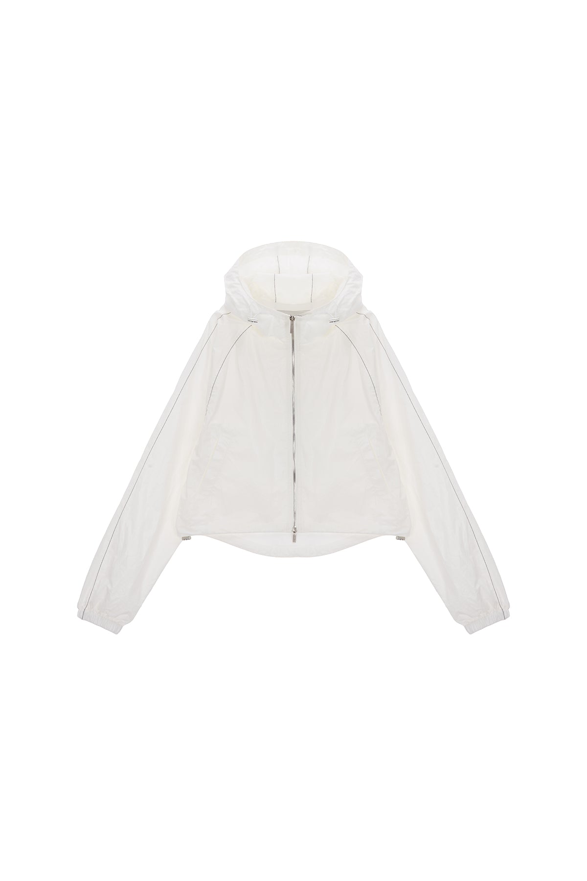 [matinkim] MATIN CROP HOODY COATING JUMPER IN WHITE
