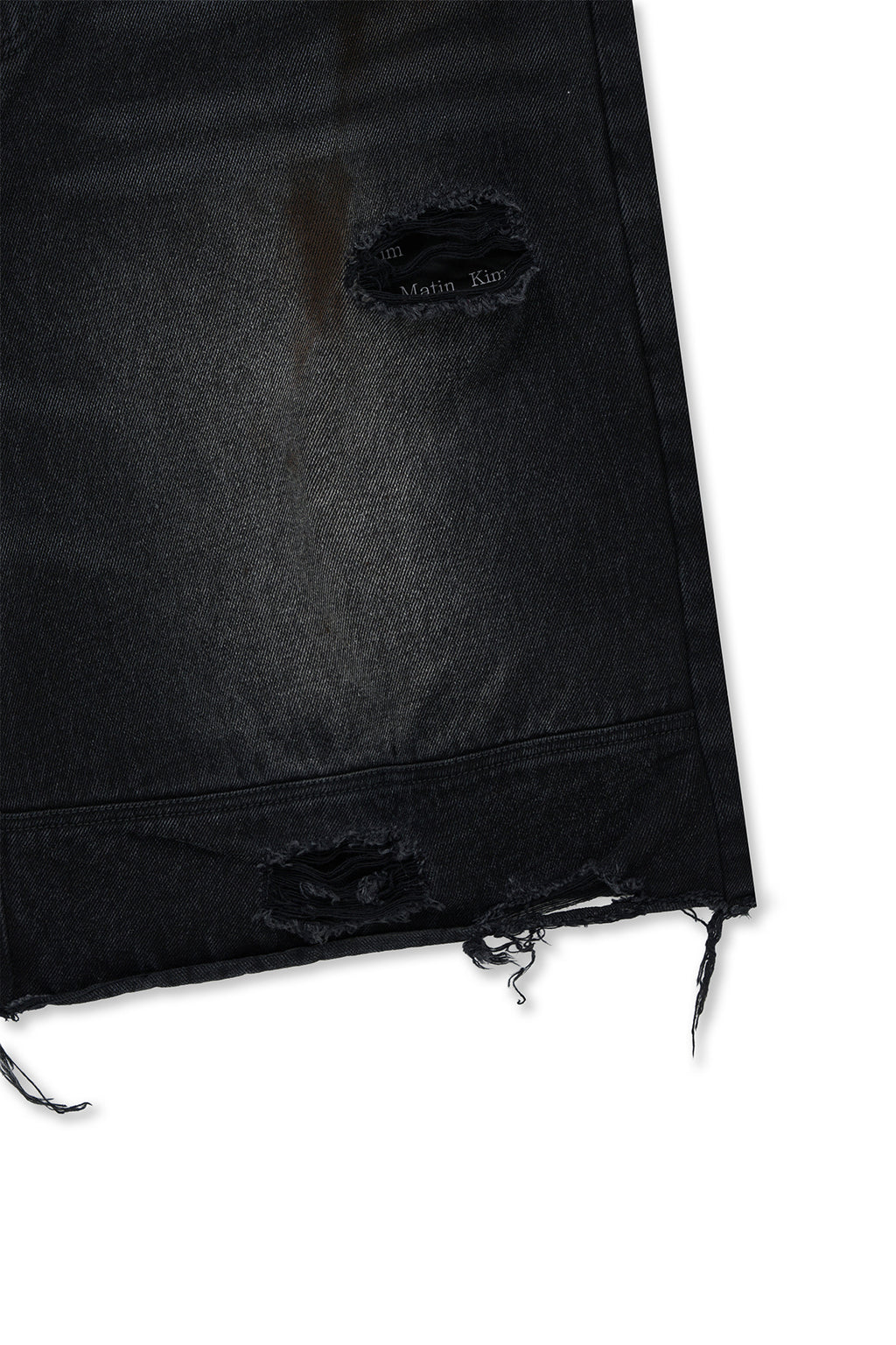 Matinkim Destroyed Bermuda Denim Pants For Men IN Black