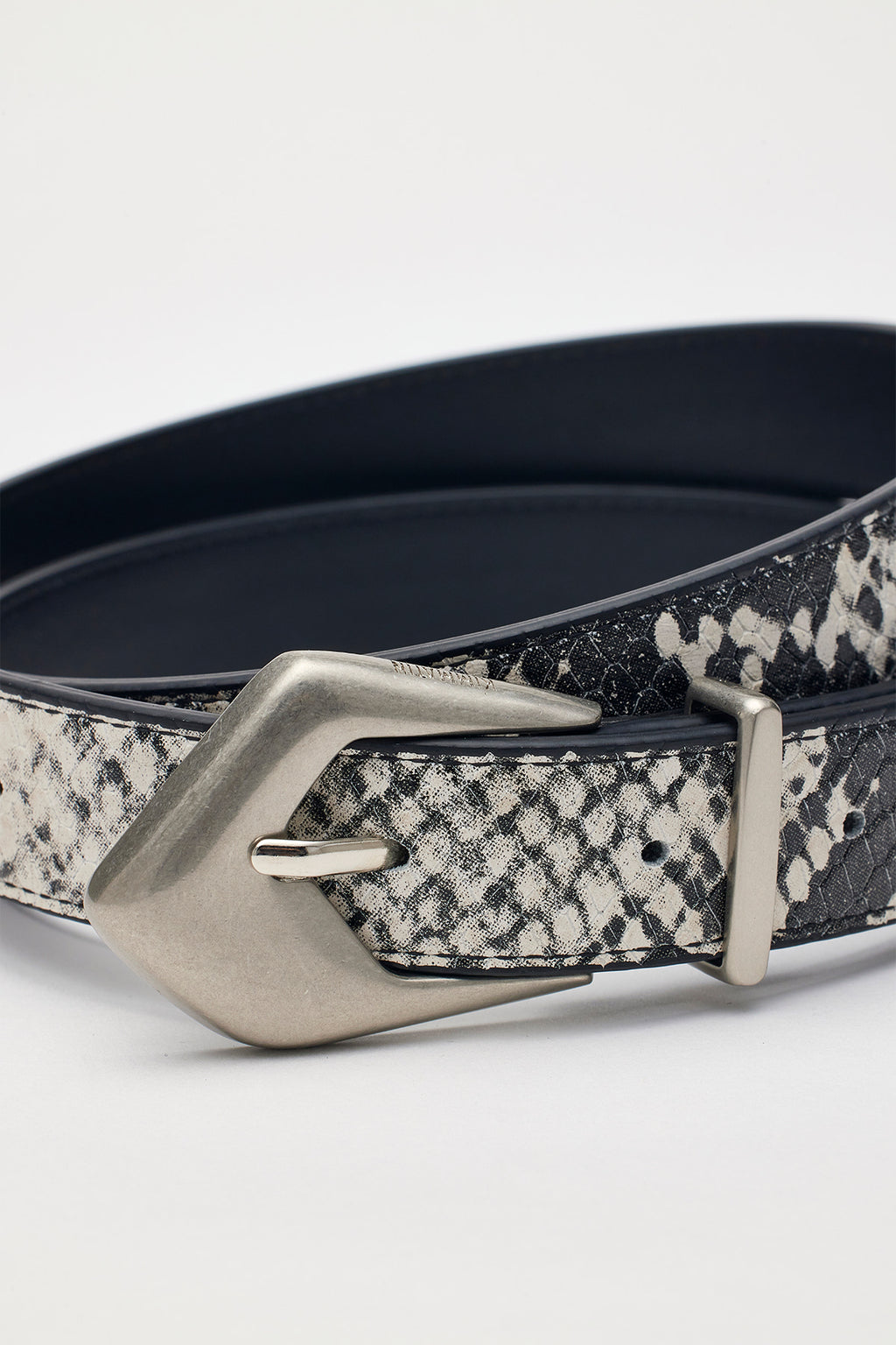 [matinkim] Python Skin Leather Belt IN Grey