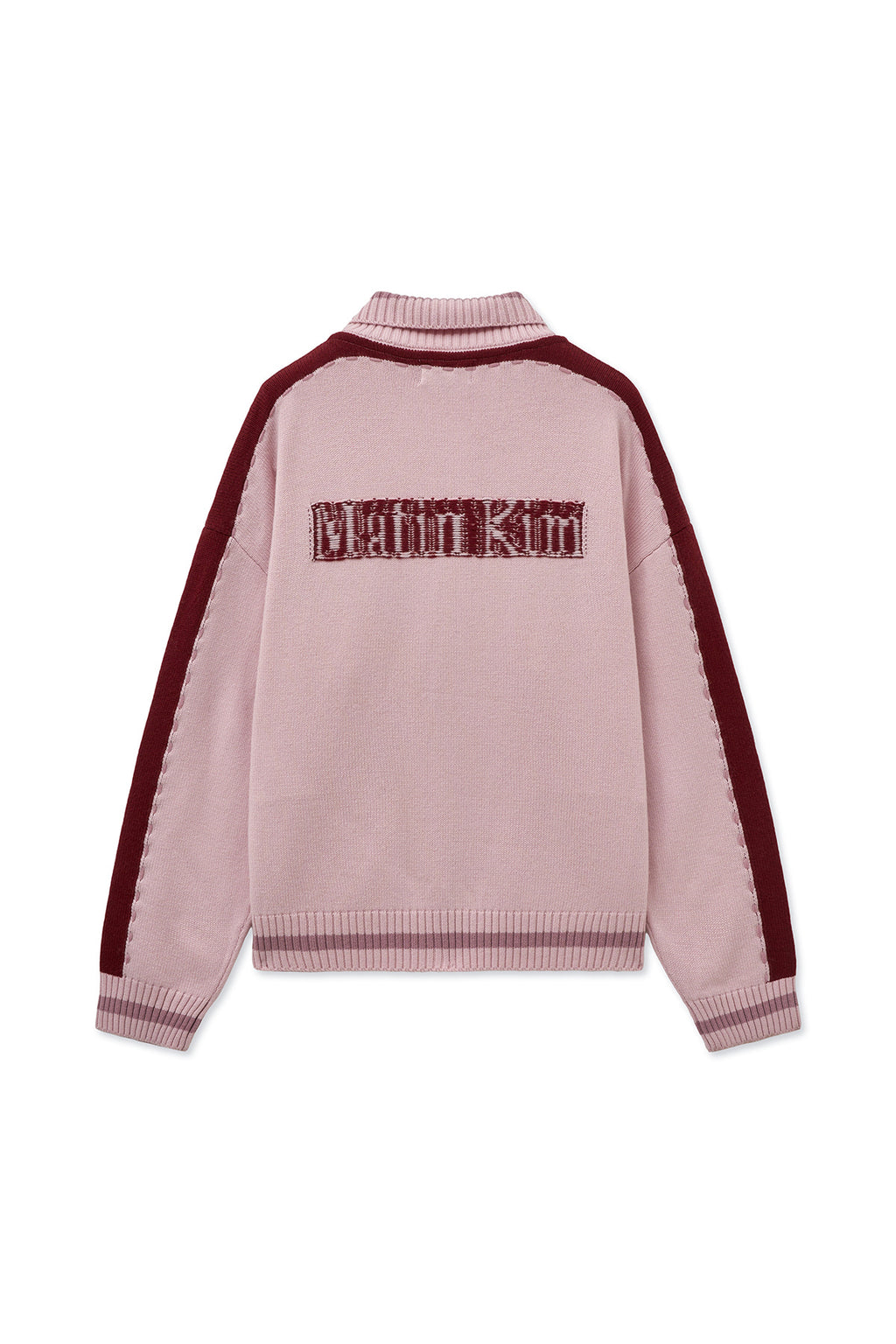[matinkim] MATIN KIM INITIAL KNIT ZIP UP FOR MEN IN PINK