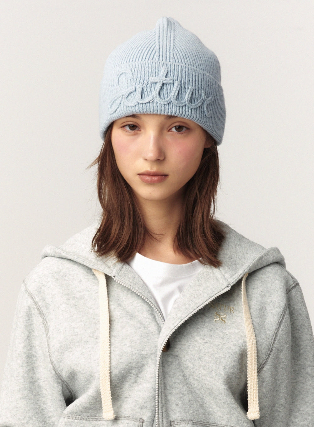 [satur] Satur Flowing Logo Beanie - Sky Blue