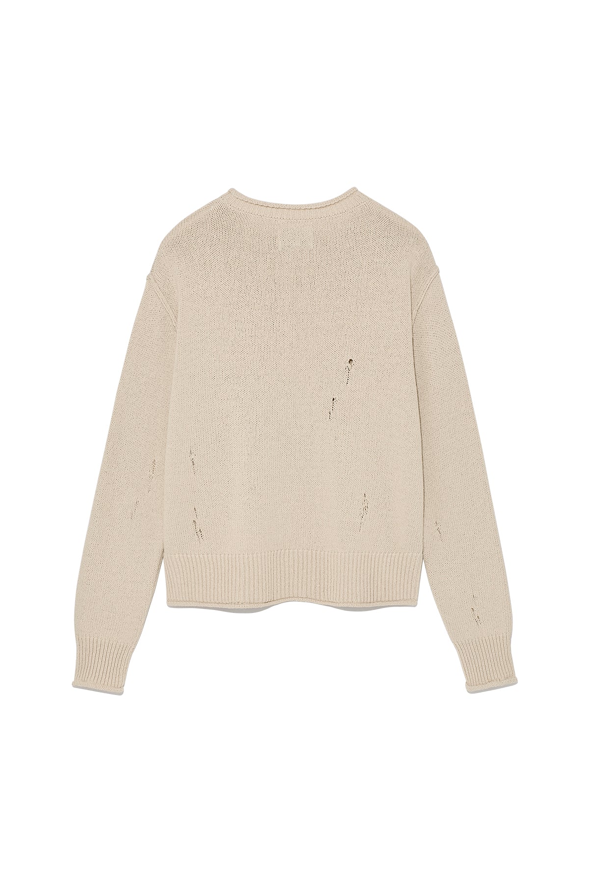 [matinkim] CRACK LOGO VINTAGE KNIT PULLOVER FOR WOMEN IN BEIGE
