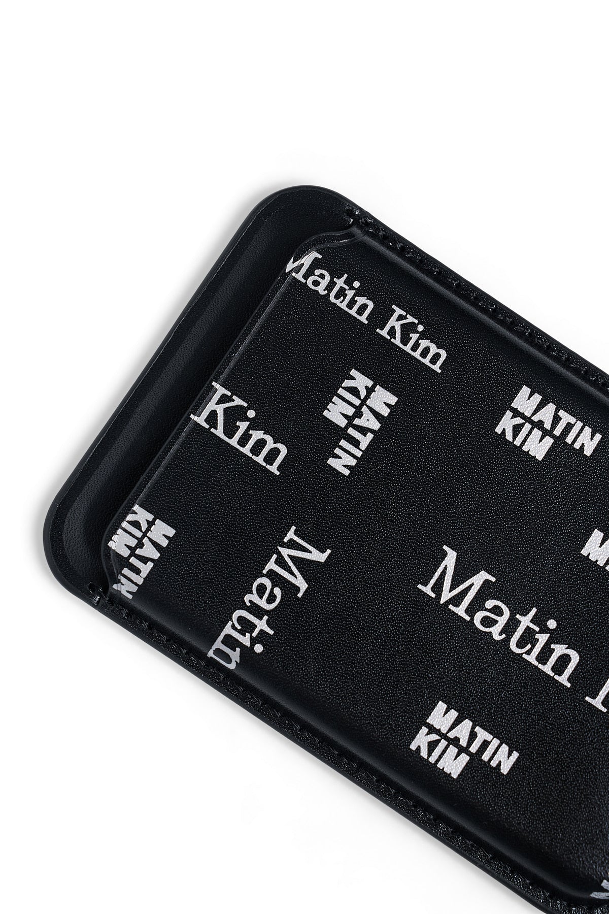 Matinkim Matin All-Over Logo Magnetic Card Wallet IN Black