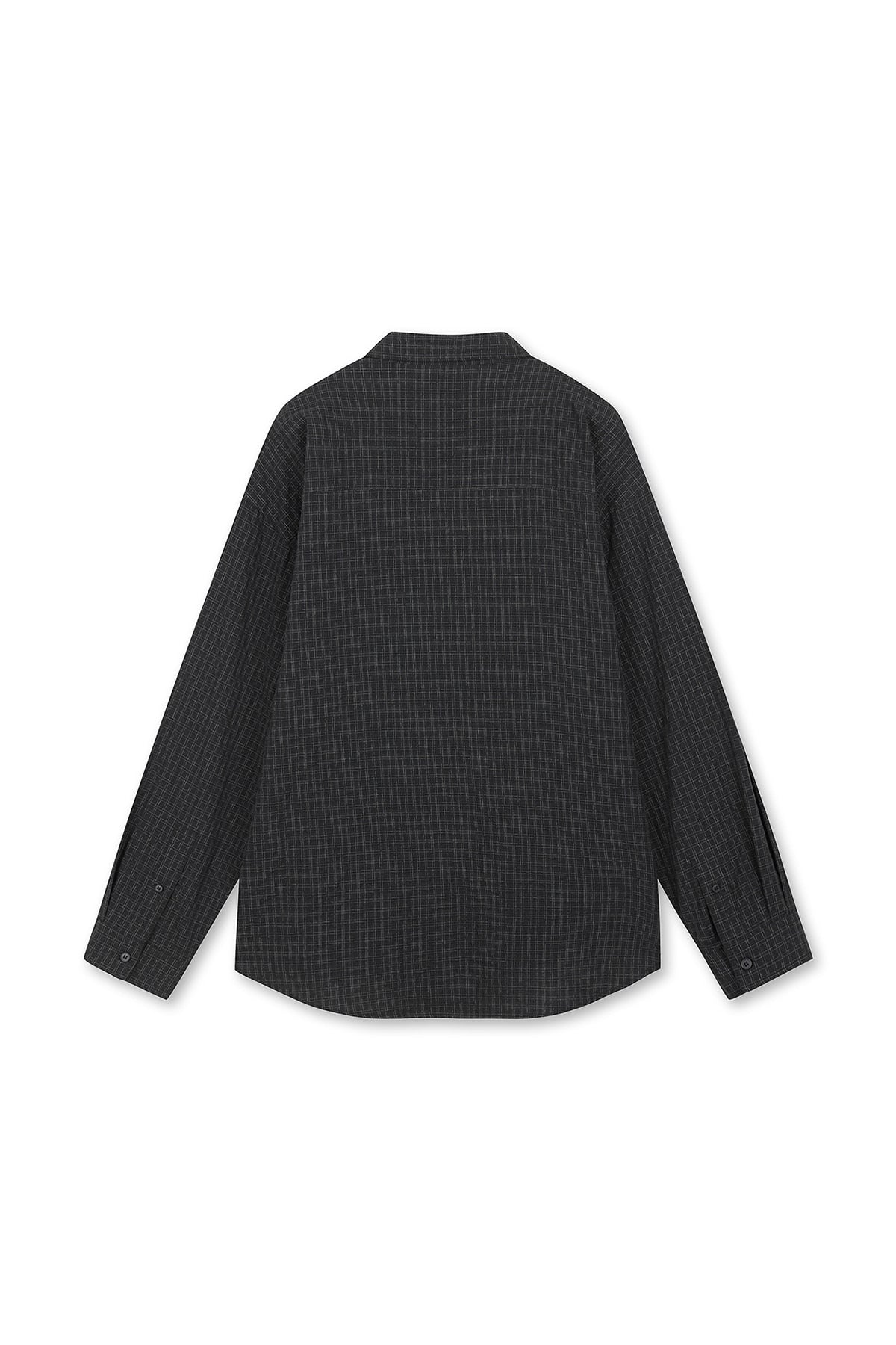 [matinkim] FRONT GRAPHIC CHECK SHIRT IN CHARCOAL