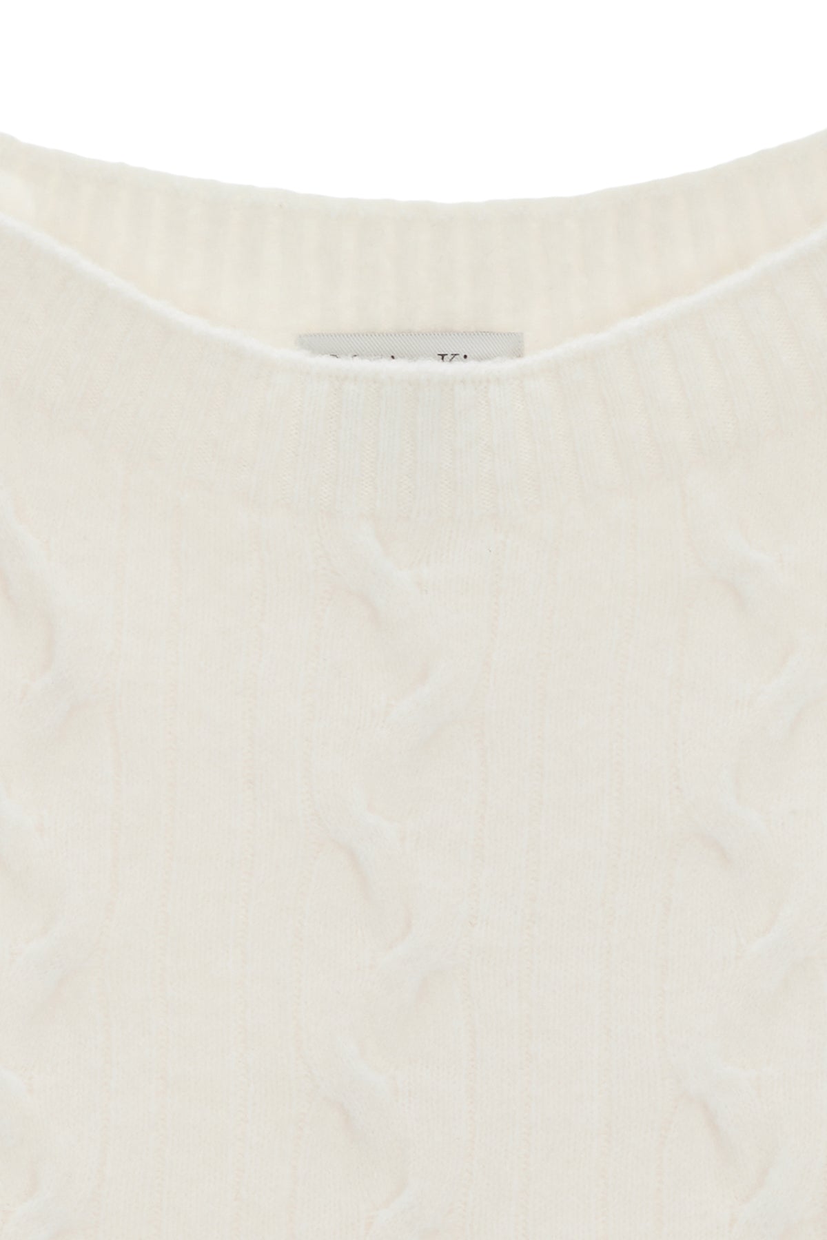Matinkim Damage Point Cable Knit Dress IN Ivory