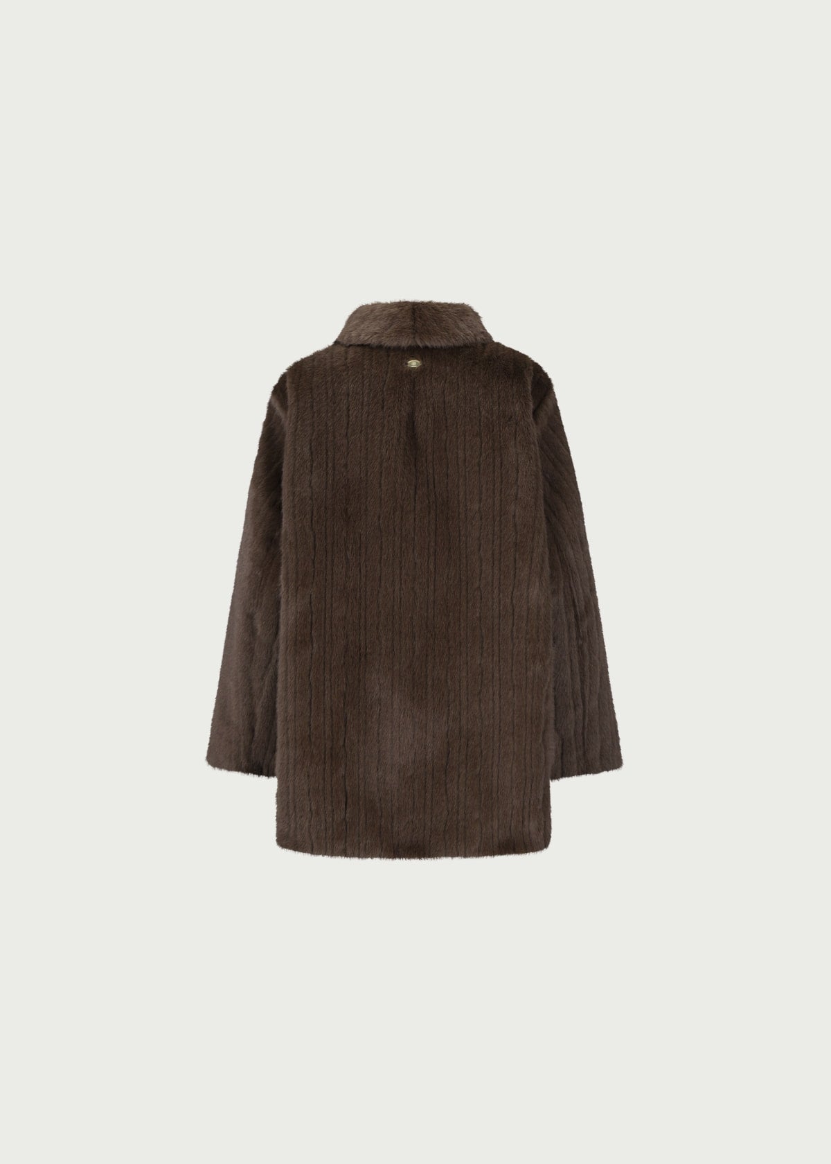 Depound faux fur long coat - brown