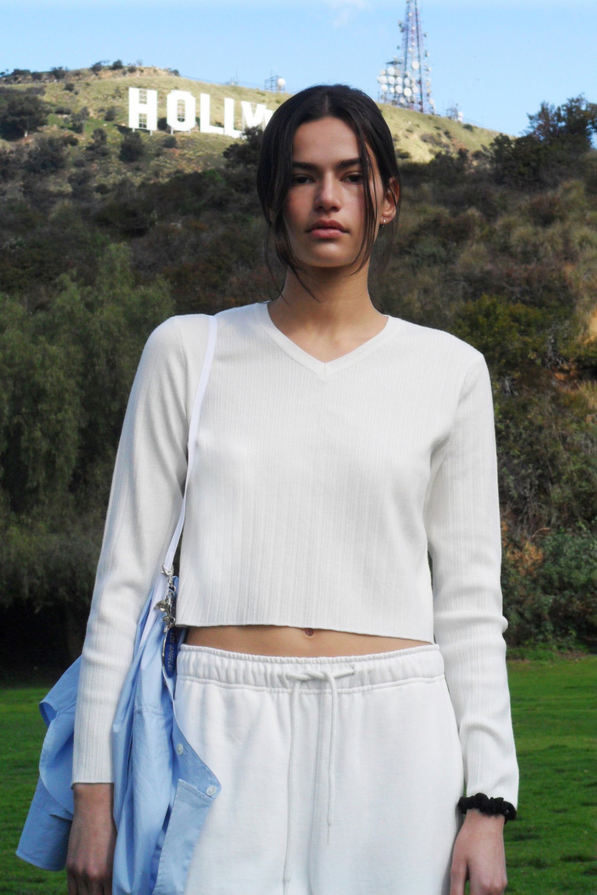 Low Classic Ribbed V-Neck Sweater Vanilla Cream
