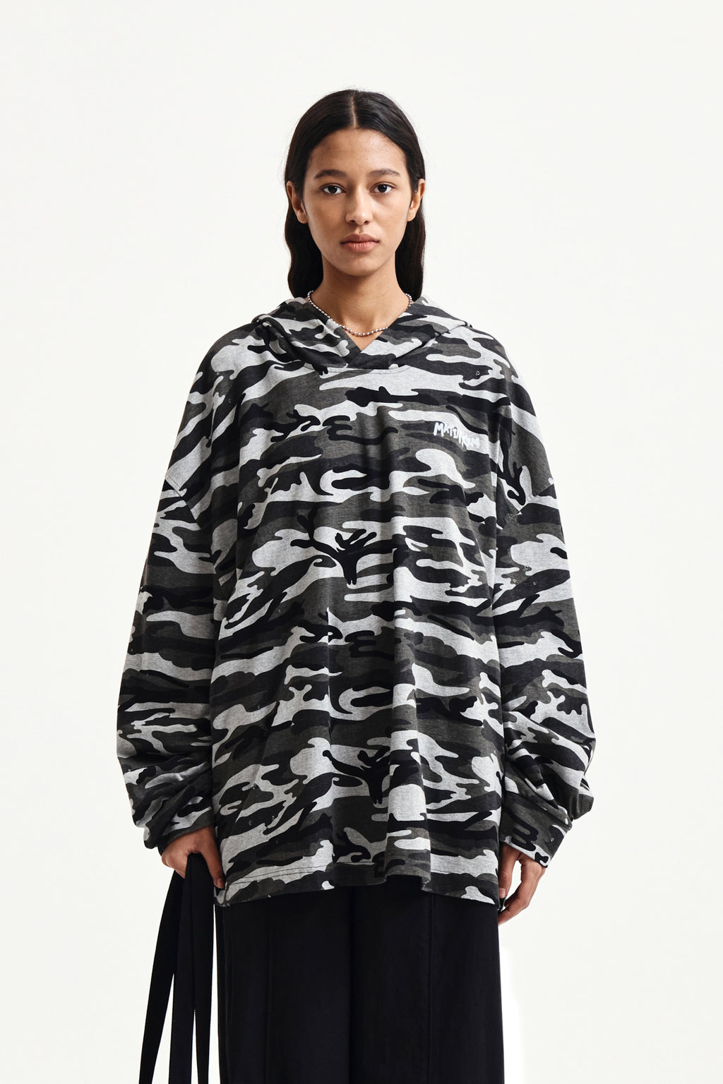 Matinkim Typo Artwork Camouflage Hoody IN Khaki