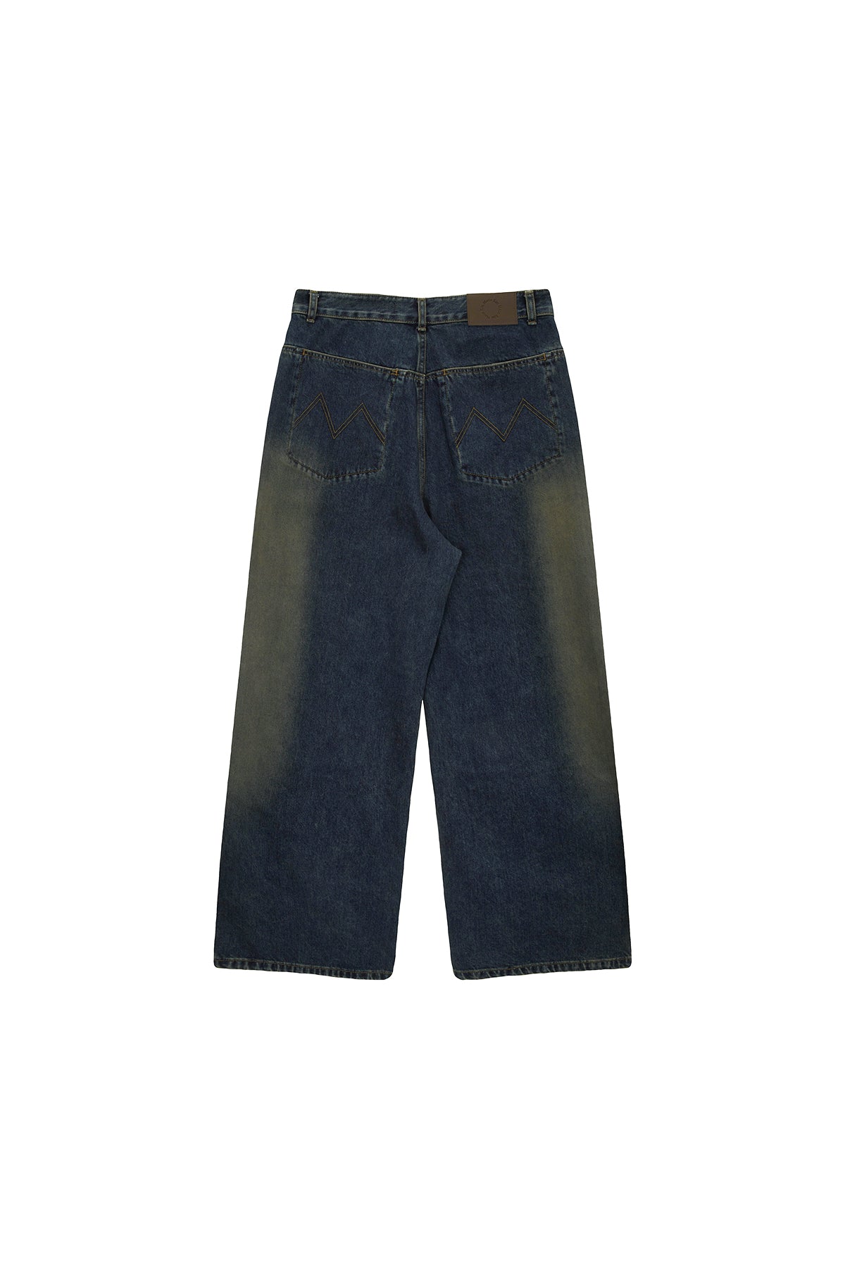 [matinkim] SIDE BRUSH WASHED DENIM PANTS FOR MEN IN BLUE