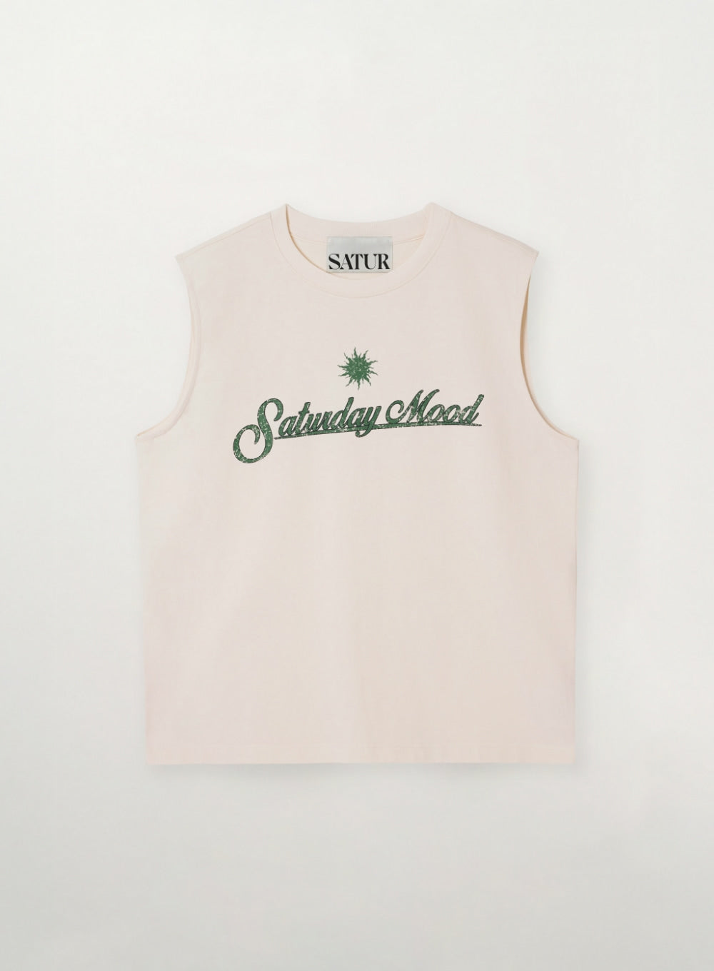 Saturday Mood Lettering Sleeveless - Cream