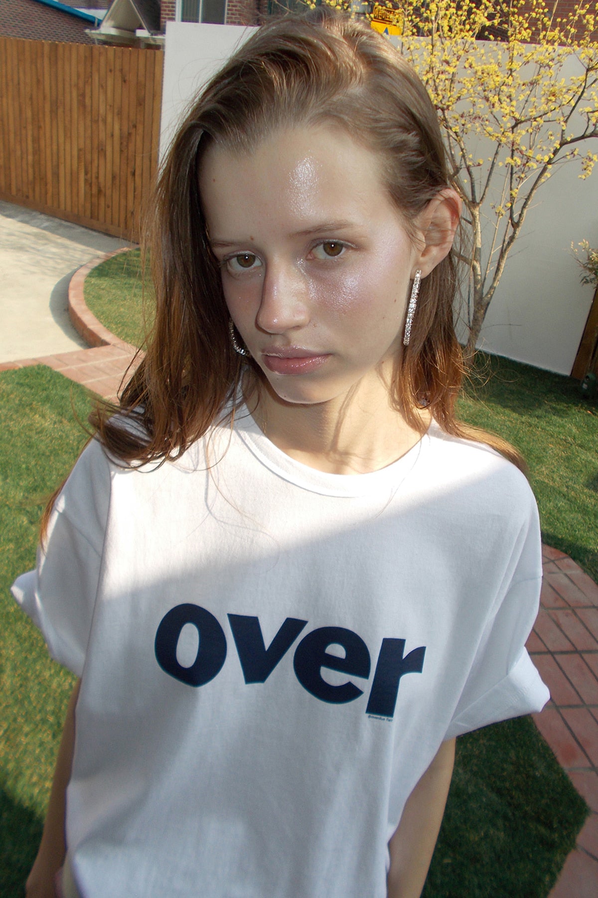 Overdueflair Over Lettering T-Shirt White