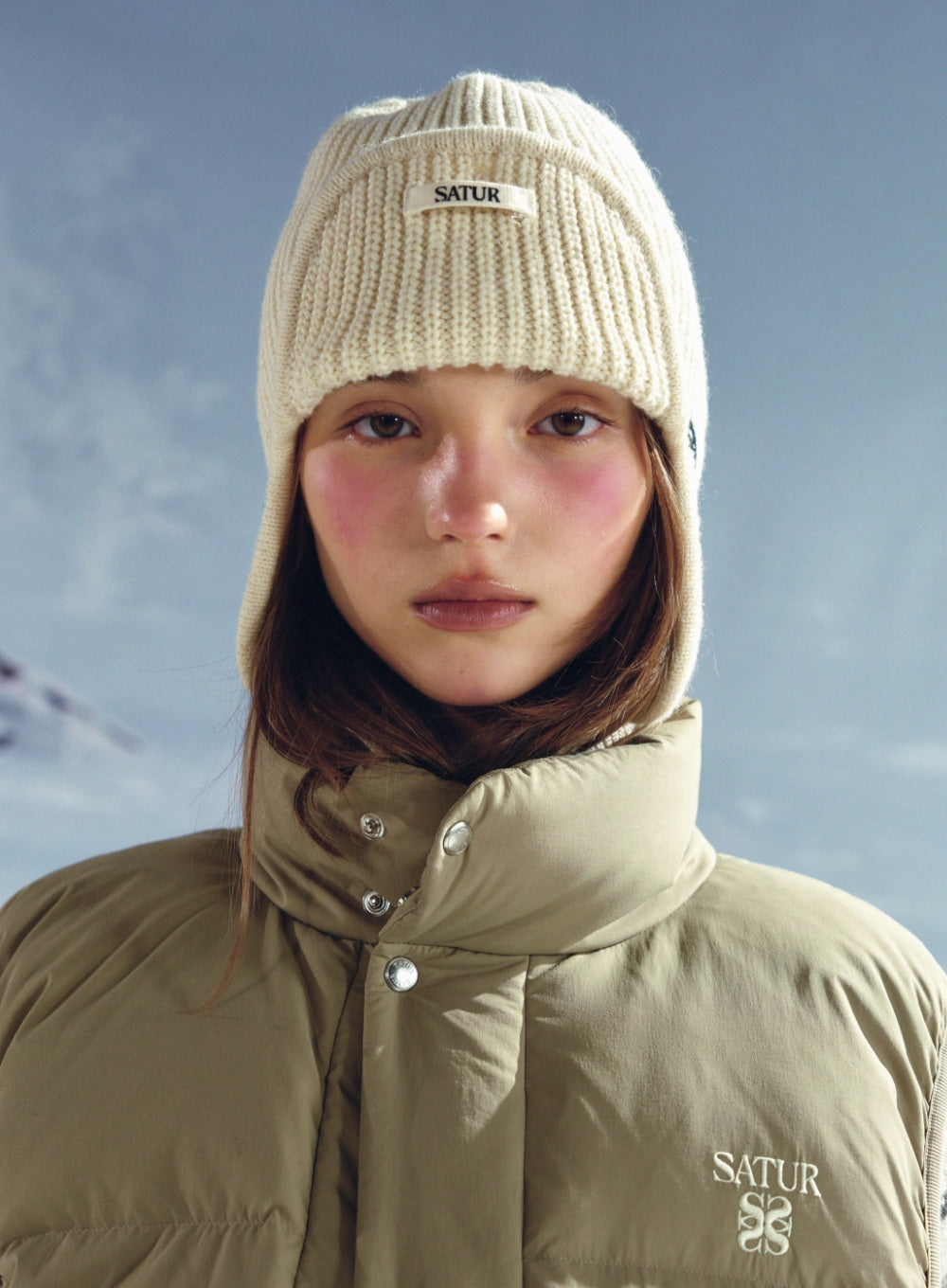[satur] Earmuff Knit Beanie - Cream