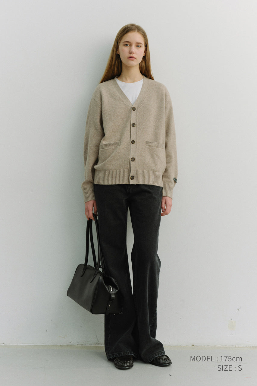 Dunst Unisex Boyfriend Knit Cardigan Oatmeal Beige