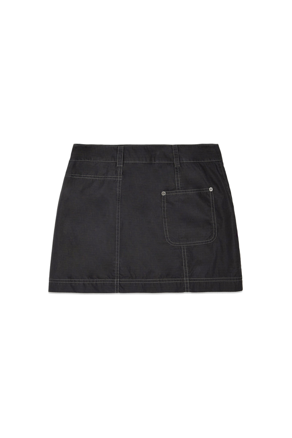 [matinkim] POCKET FOLDOVER WRAP MINI SKIRT IN BLACK