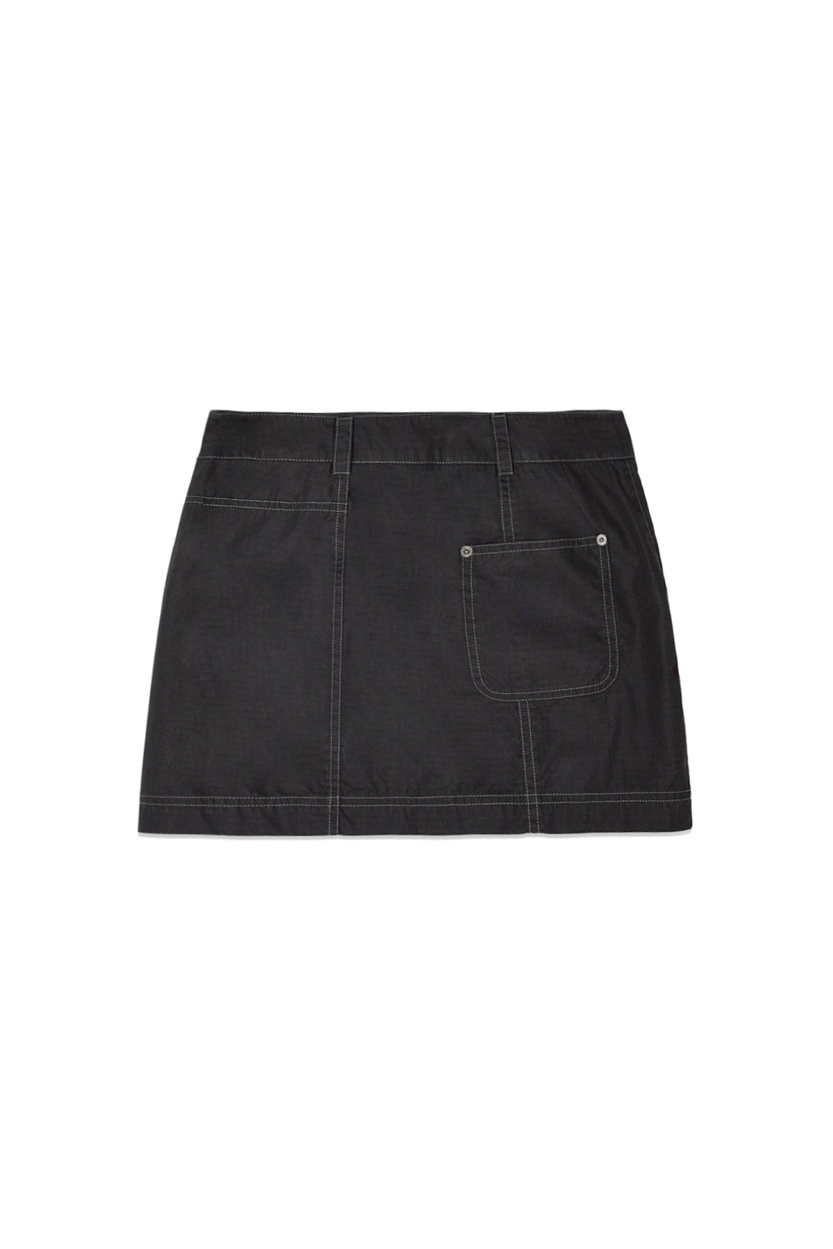 [matinkim] POCKET FOLDOVER WRAP MINI SKIRT IN BLACK