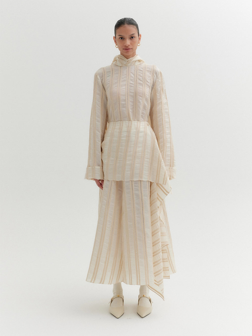 EENK Layered Long Skirt - Beige