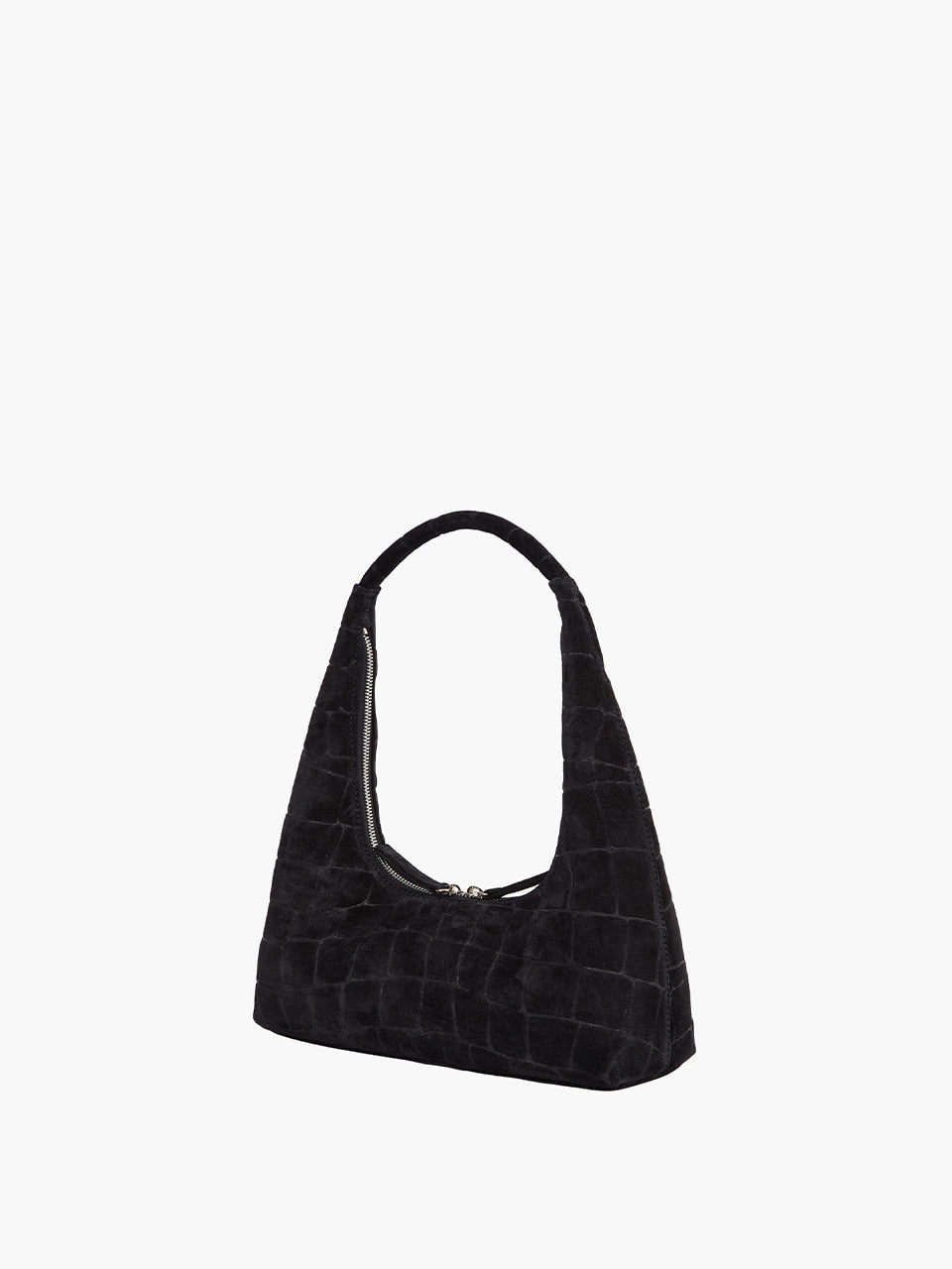 Margesherwood Hobo Shoulder black croc-effect suede