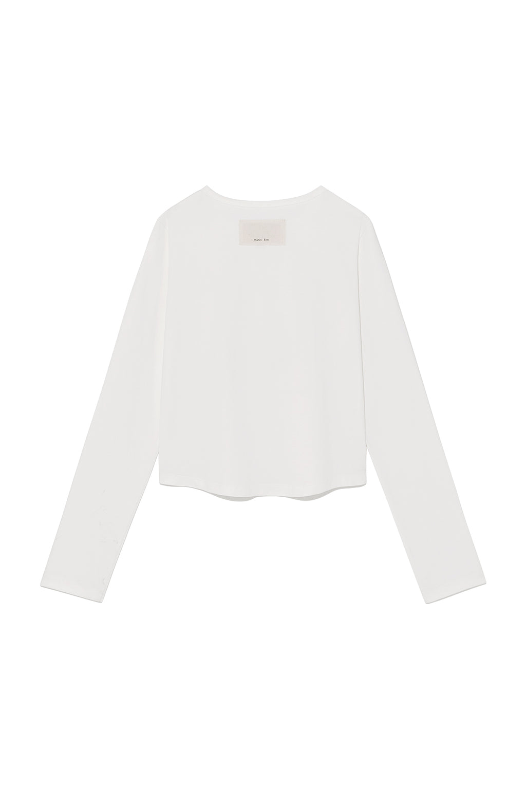 [matinkim] TUCK DETAIL SMALL LOGO TOP IN WHITE