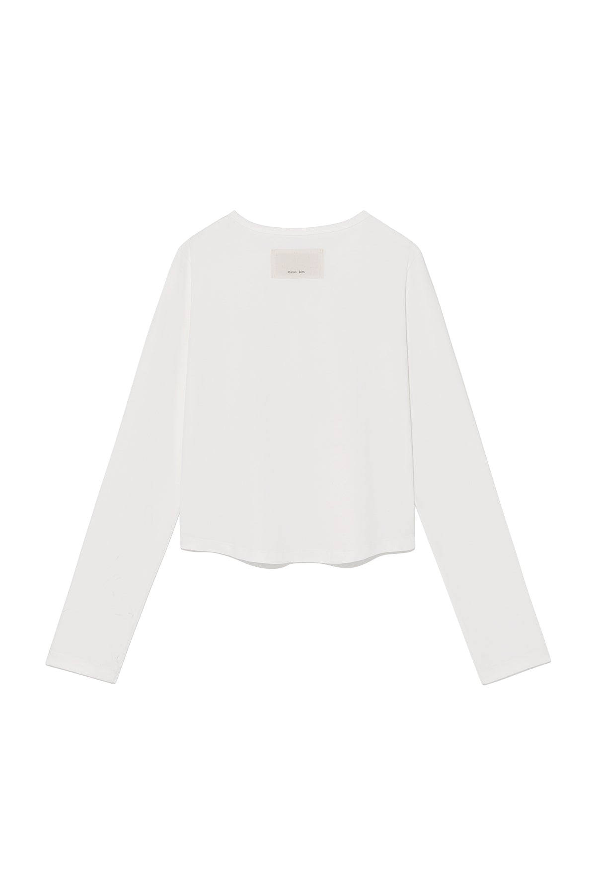 [matinkim] TUCK DETAIL SMALL LOGO TOP IN WHITE