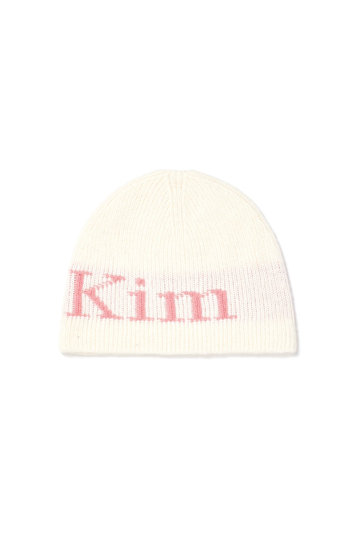 [matinkim] LOGO JACQUARD KNIT BEANIE IN IVORY