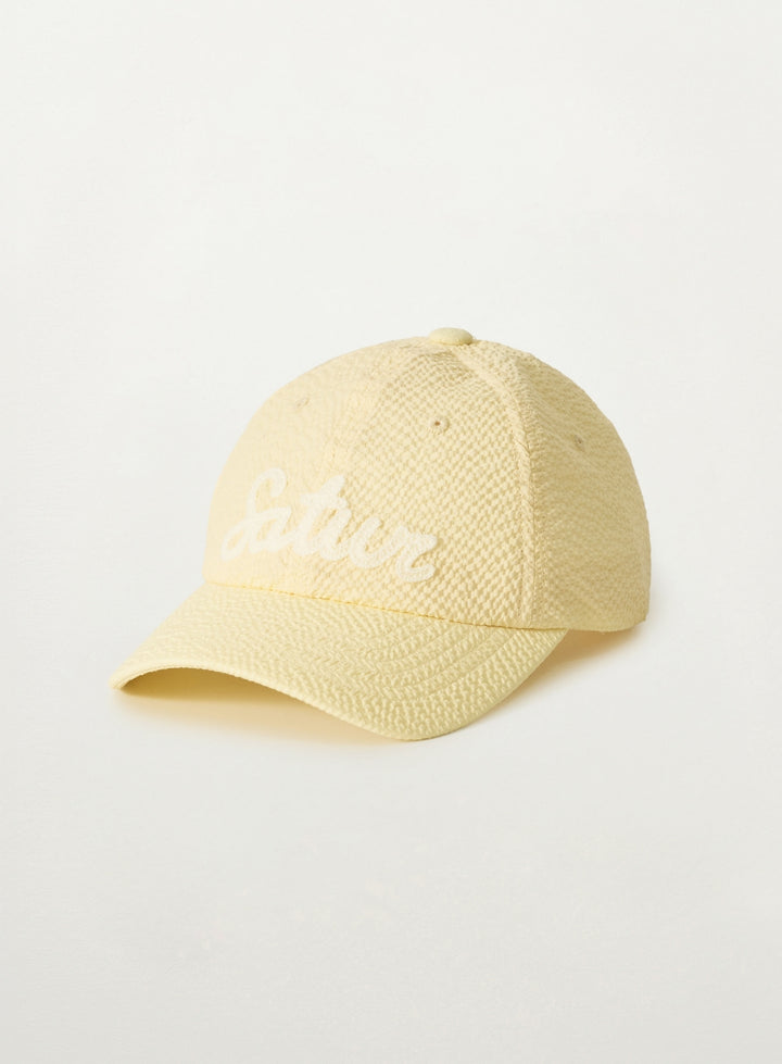 Satur Seersucker Logo Ball Cap - Light Yellow