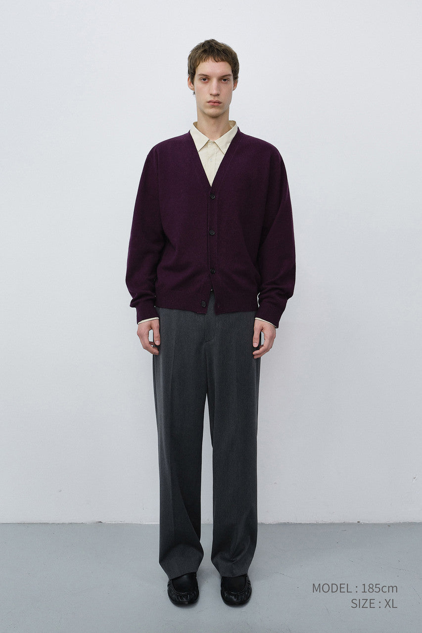 Dunst Unisex V-Neck Cardigan Plum
