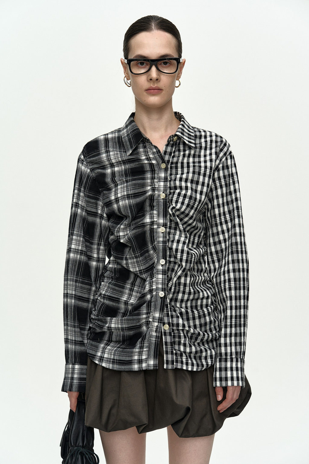 Andersson Bell [Exclusive] Shirred Check Shirt