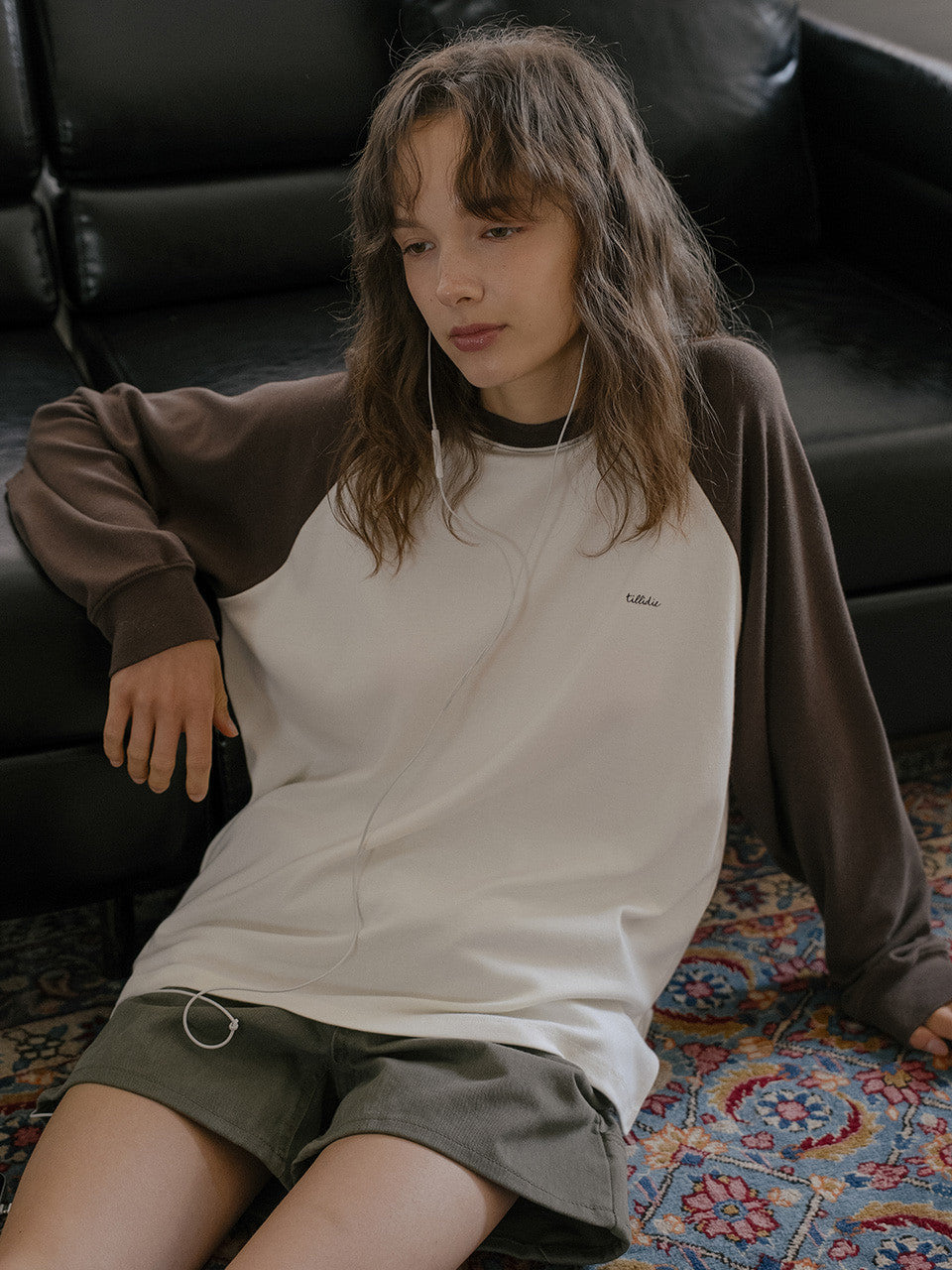 Tillidie Raglan oversized modal tee Ivory