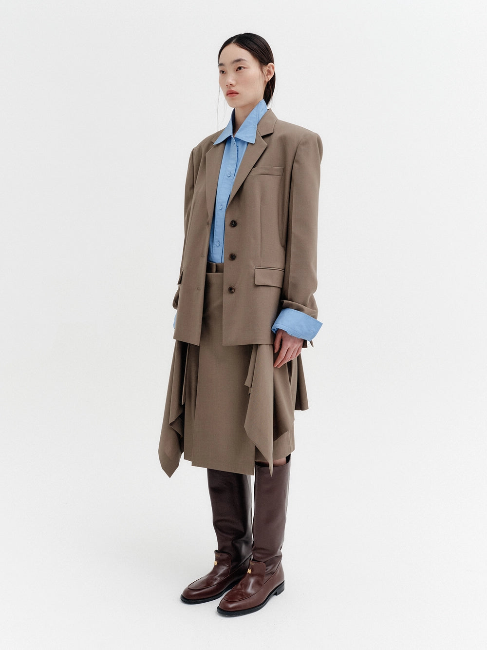 EENK Transformable Single-Breasted Jacket - Khaki