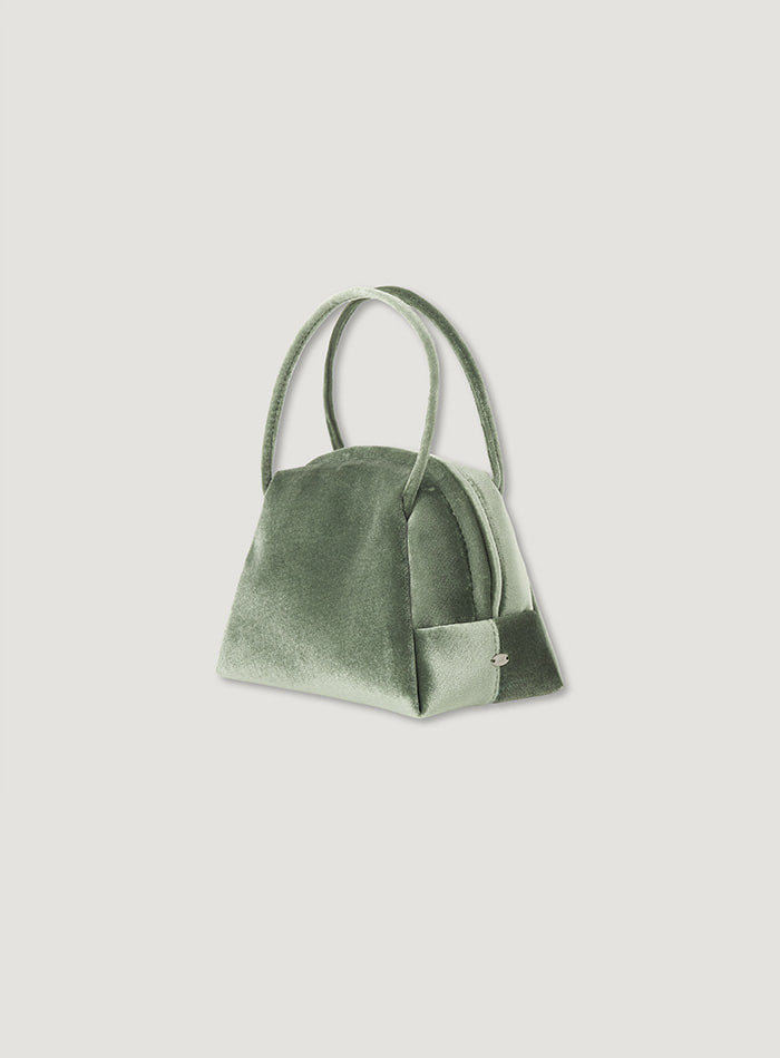 Mango Maniplease Bijou Velvet Bag Olive