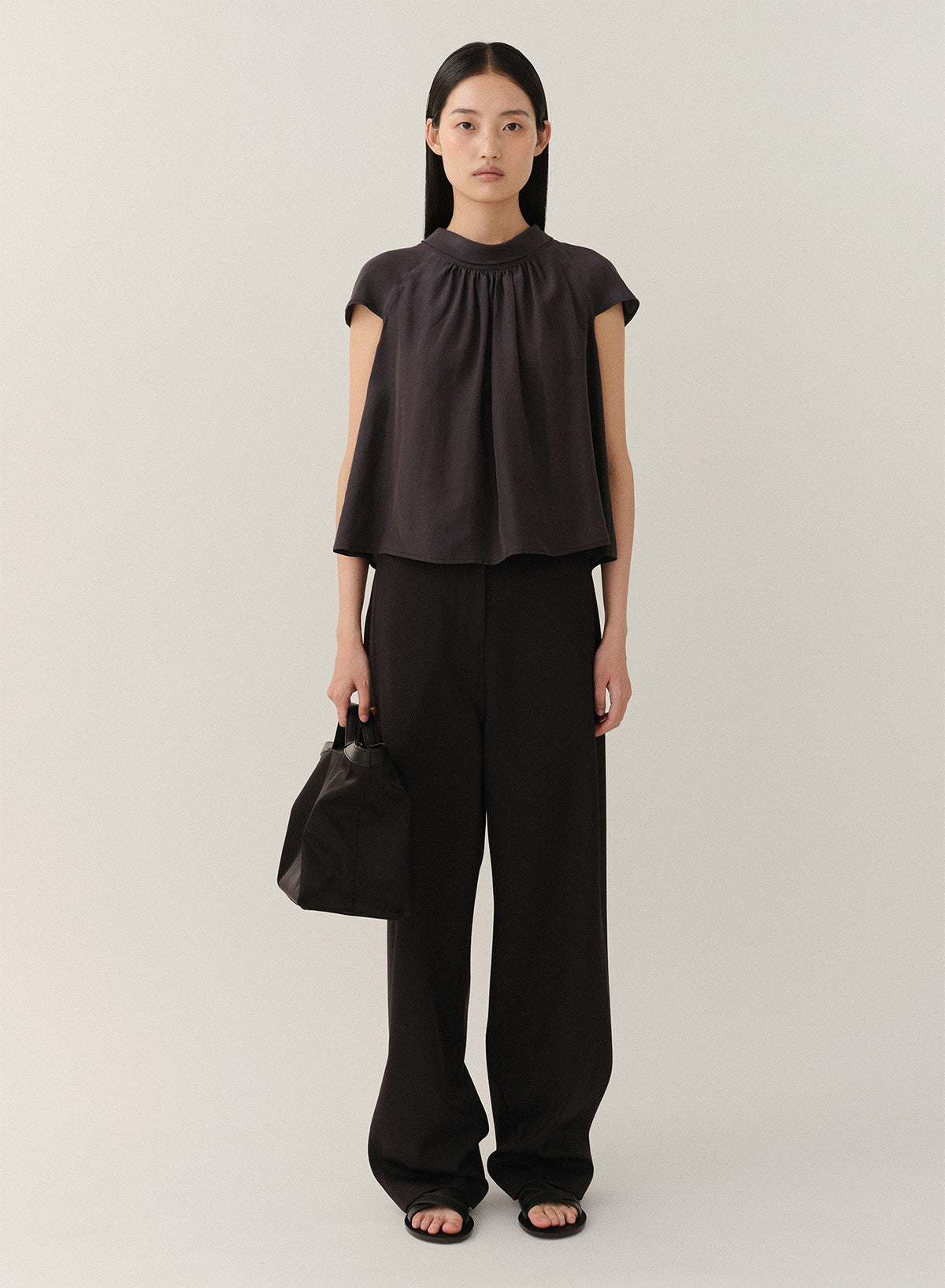 Kindersalmon Gather Blouse Dark-Navy