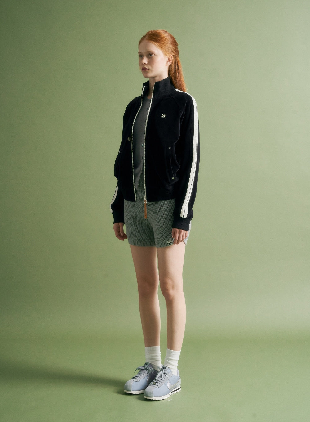 [satur] (W) Cashmere Blend Knit Shorts - Melange Gray