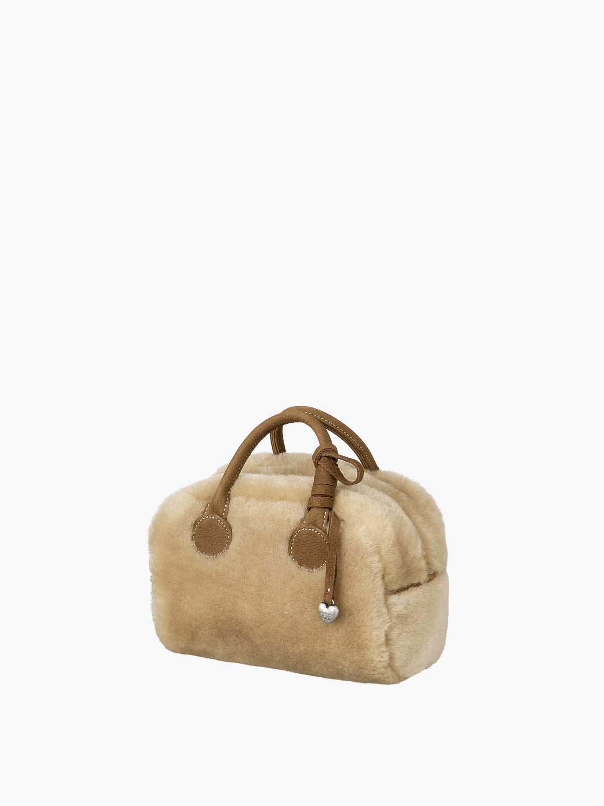 Margesherwood Soft Bowling Mini beige shearling+chestnut nubuck
