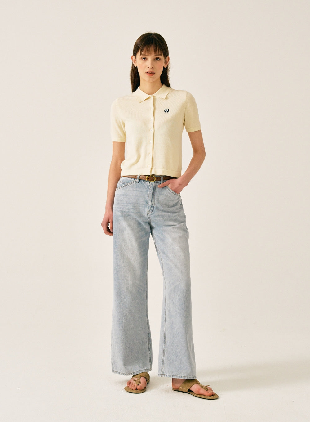 [satur] (W) Layne Midrise Straight Denim Pants - Ice Blue