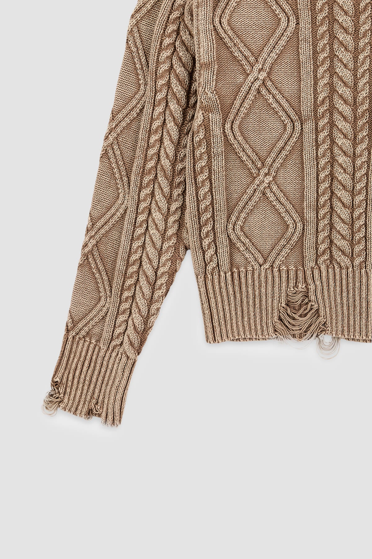 Matinkim Washed Cable Pullover IN Beige