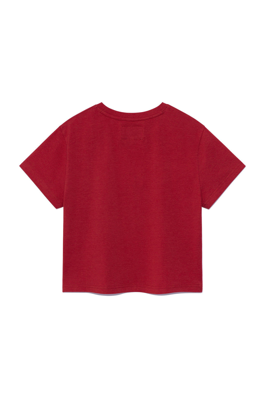 [matinkim] DUSTY TYPO GRAPHIC CROP TOP IN RED