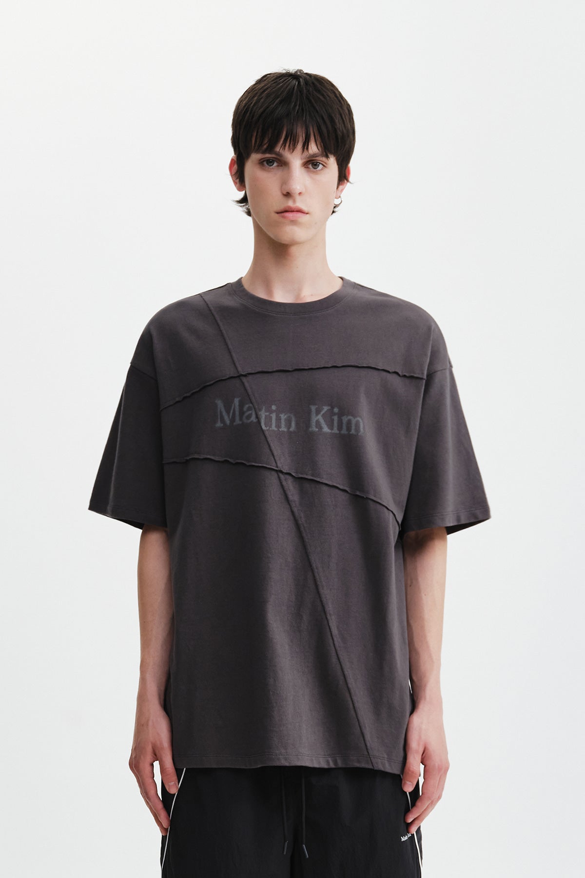Matinkim Diagonal Cut Logo Top IN Charcoal