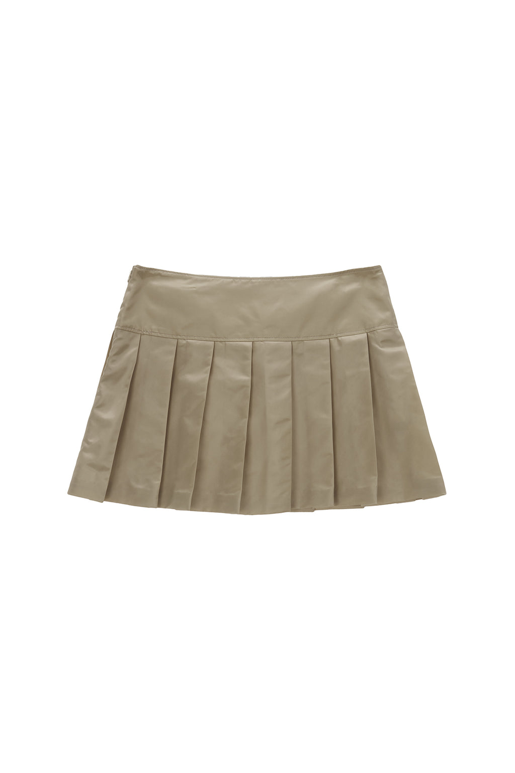 Matinkim Lowrise Pleats Mini Skirt IN Beige