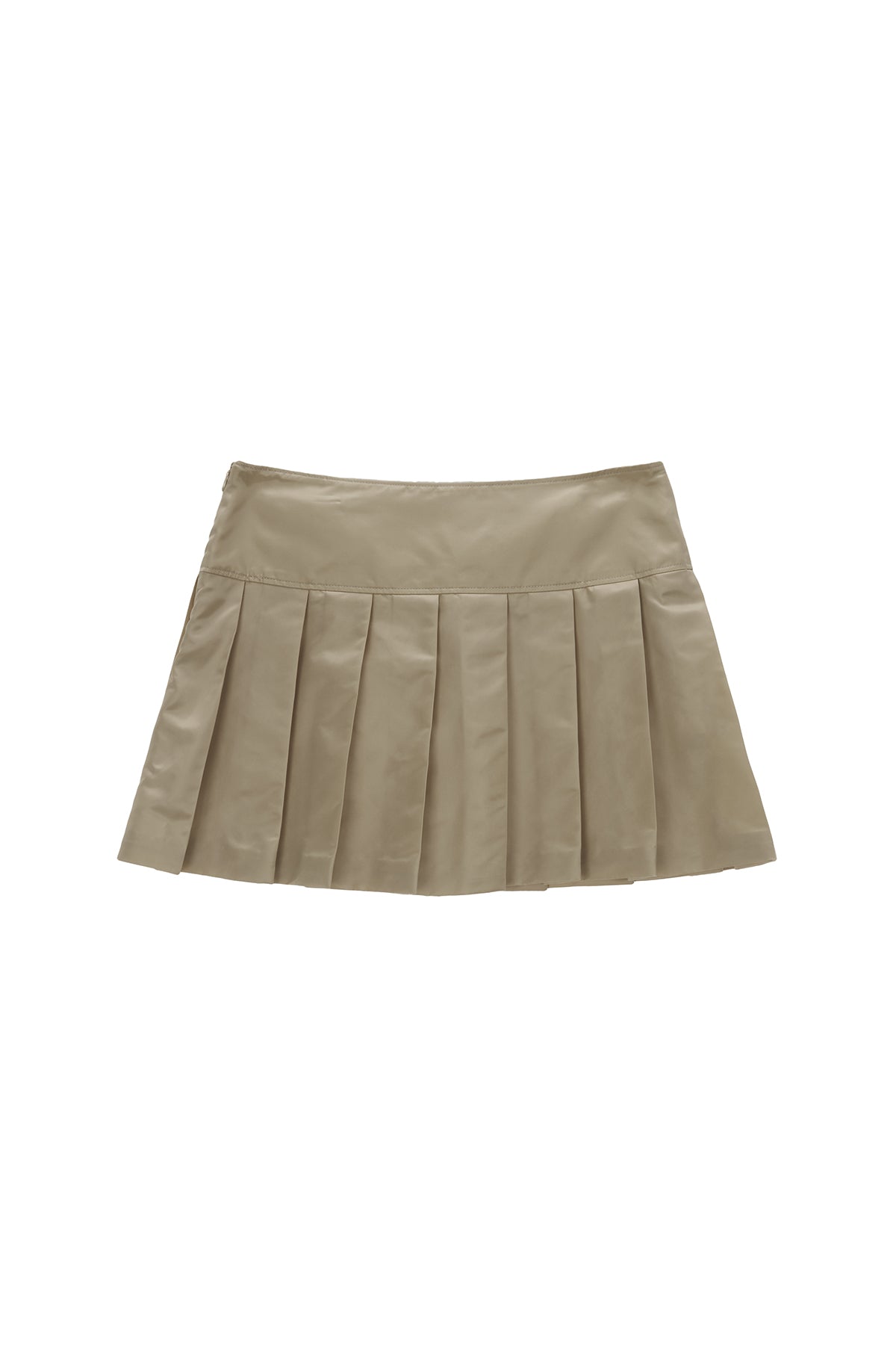 Matinkim Lowrise Pleats Mini Skirt IN Beige