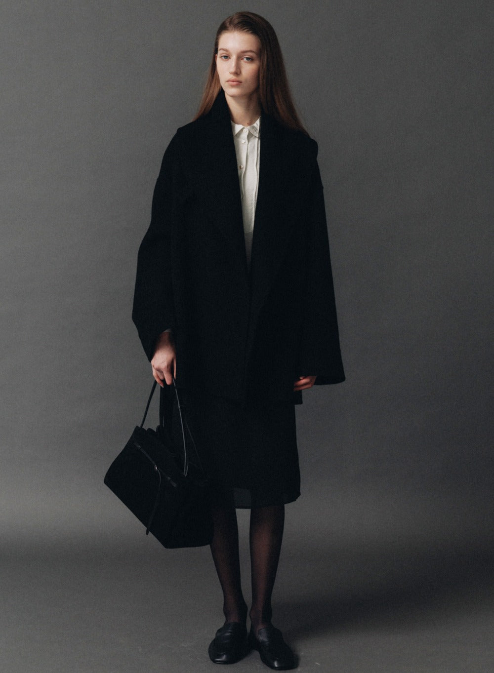 Kindersalmon Saga Cashmere Half-Coat Black
