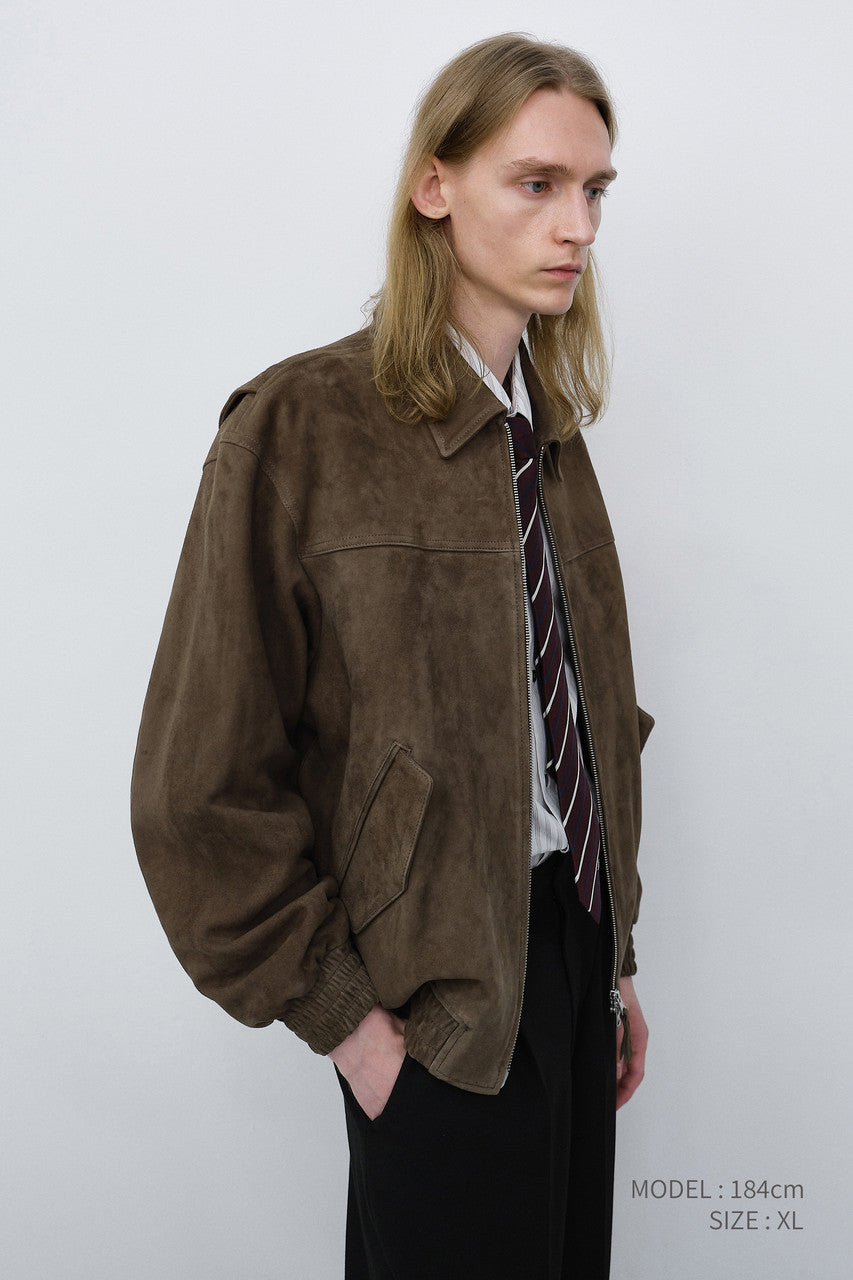Dunst Unisex Refined Suede Blouson Taupe Suede