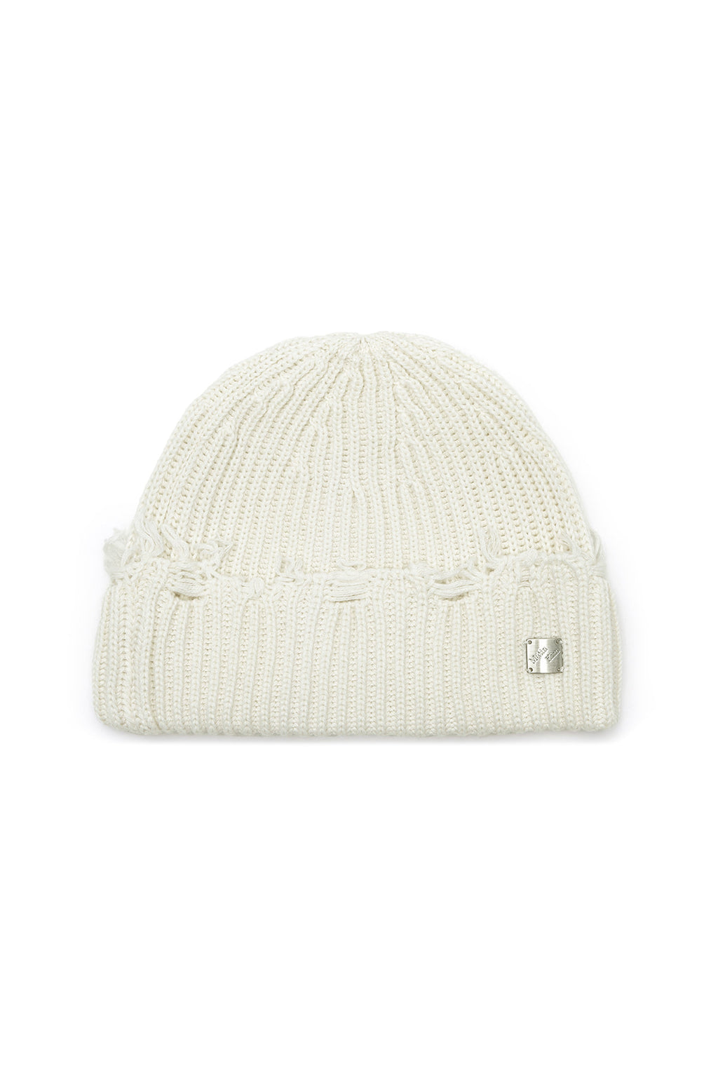 Matinkim Damage Point Ribbed Beanie IN Ivory